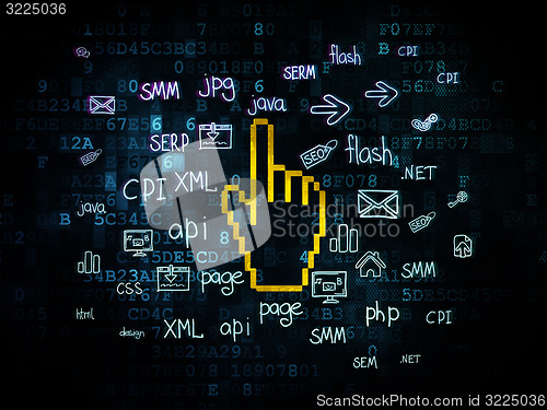 Image of Web development concept: Mouse Cursor on Digital background