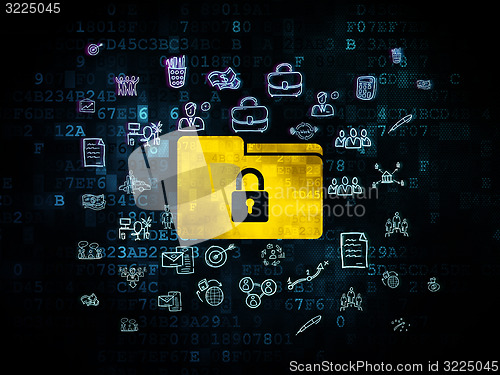 Image of Business concept: Folder With Lock on Digital background