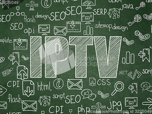 Image of Web design concept: IPTV on School Board background