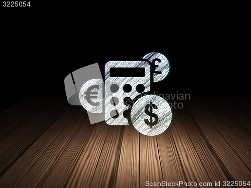 Image of News concept: Calculator in grunge dark room
