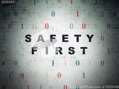 Image of Privacy concept: Safety First on Digital Paper background