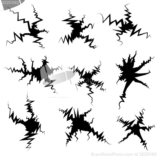 Image of Set of Crack Silhouettes