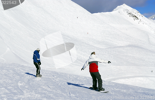 Image of Mountains snowboarding