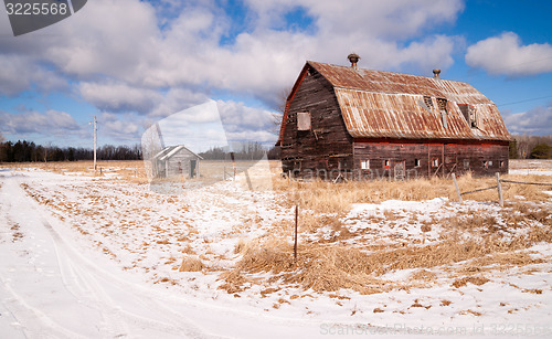 Image of Farm Field Forgotten Barn Decaying Agricultural Structure Ranch 