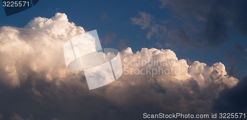 Image of Dramatic Cloudscape Late Afternoon Sky Cumulonimbus Clouds Blue 