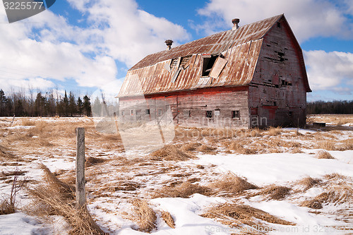 Image of Farm Field Forgotten Barn Decaying Agricultural Structure Ranch 