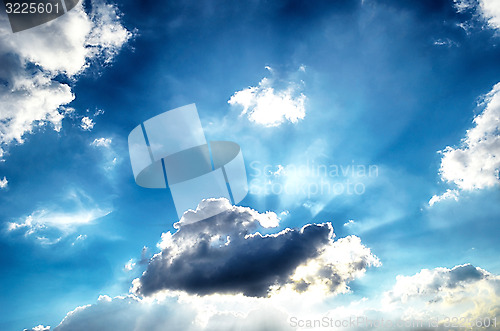 Image of Blue sky with white cloud