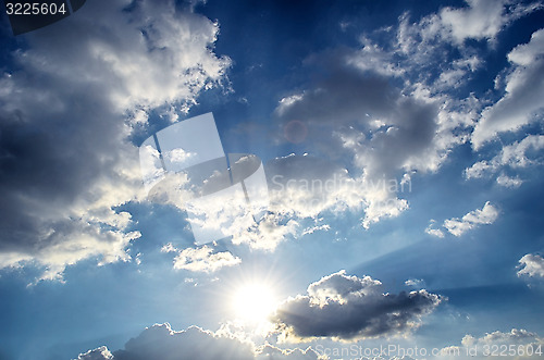 Image of Blue sky with white cloud