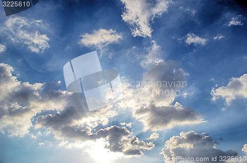 Image of Blue sky with white cloud