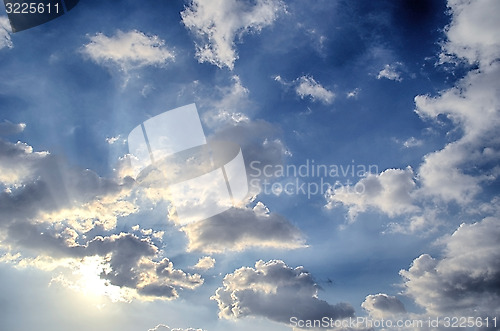 Image of Blue sky with white cloud