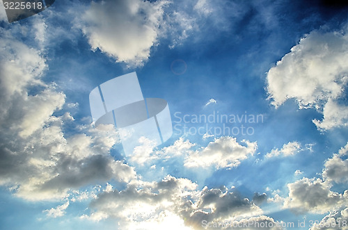 Image of Blue sky with white cloud