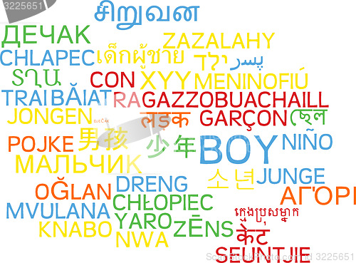 Image of Boy multilanguage wordcloud background concept