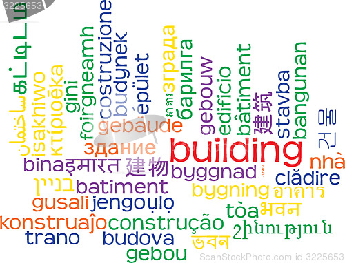 Image of Building multilanguage wordcloud background concept