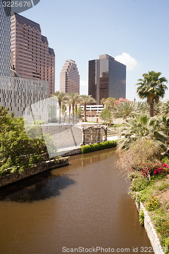 Image of San Antonio River Flows Thru Texas City Downtown Riverwalk