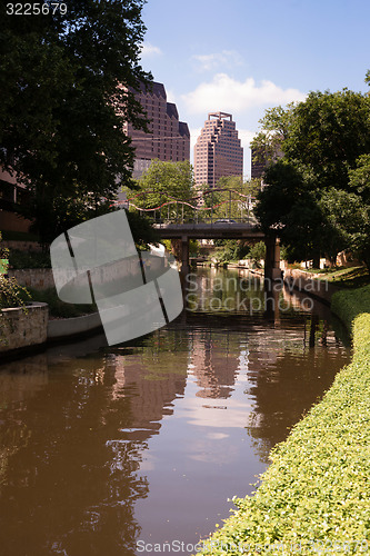 Image of San Antonio River Flows Thru Texas City Downtown Riverwalk 