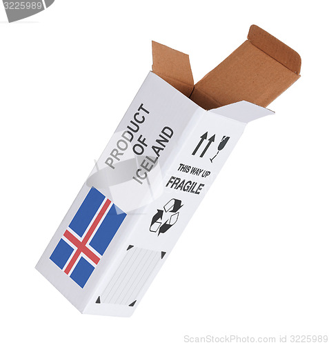 Image of Concept of export - Product of Iceland
