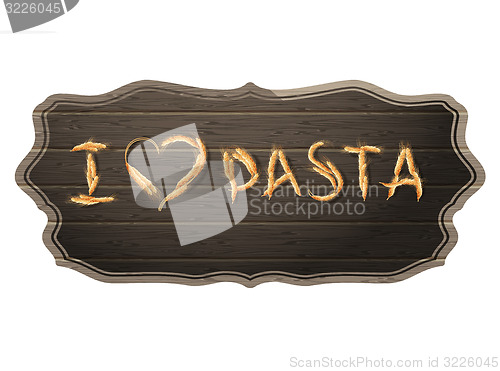 Image of I Love Pasta concept with copyspace. EPS 10