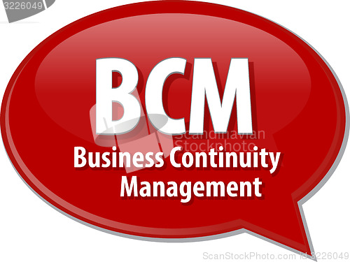 Image of BCM acronym word speech bubble illustration