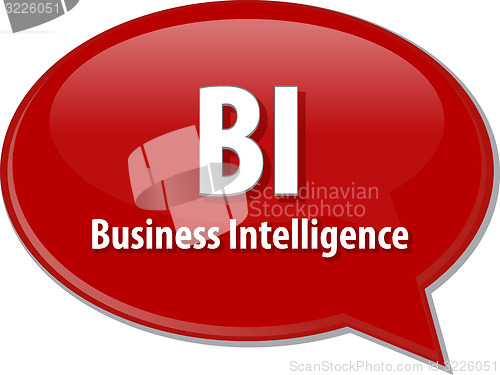 Image of BI acronym word speech bubble illustration