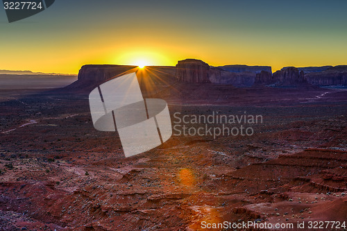 Image of sunrise at monument valley, navajo nation, az