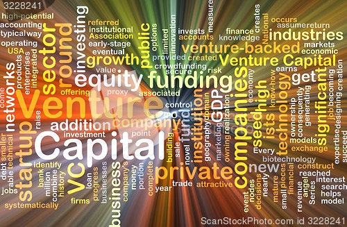 Image of Venture capital background concept glowing