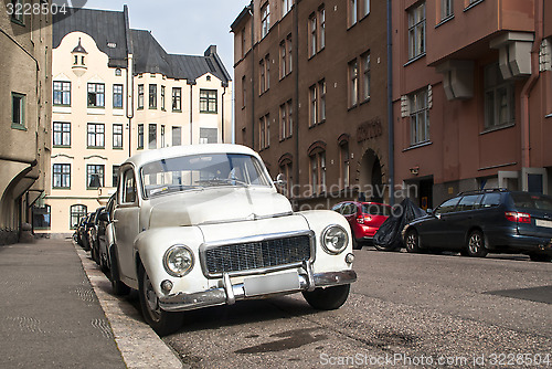 Image of Old car in downtown of old city