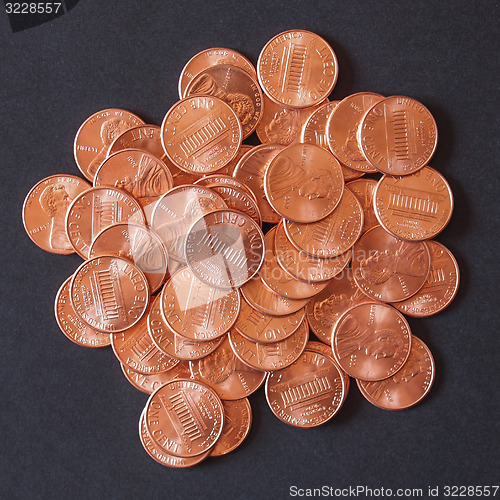 Image of Dollar coins 1 cent wheat penny cent