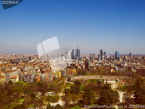 Image of Retro look Milan aerial view