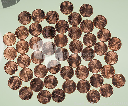 Image of Dollar coins 1 cent wheat penny cent