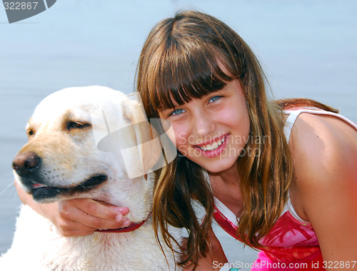 Image of Girl dog portrait