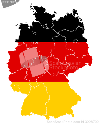 Image of Map and flag of Germany