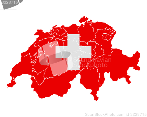 Image of Map and flag of Switzerland