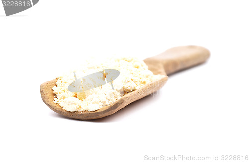 Image of Lupin flour on wooden shovel