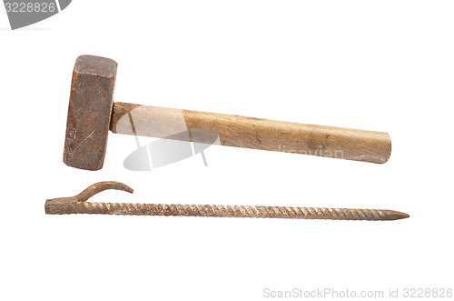 Image of Sledge hammer and iron rod