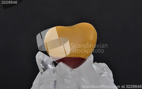 Image of Mookait on rock crystal