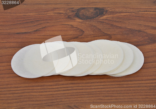 Image of Paper wafers on wood
