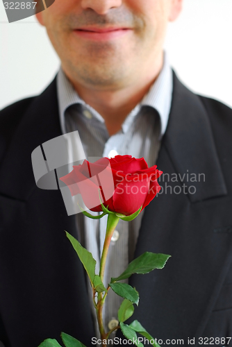 Image of Man red rose