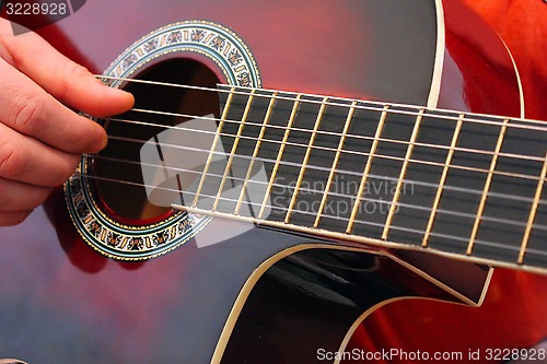 Image of playing the classical guitar