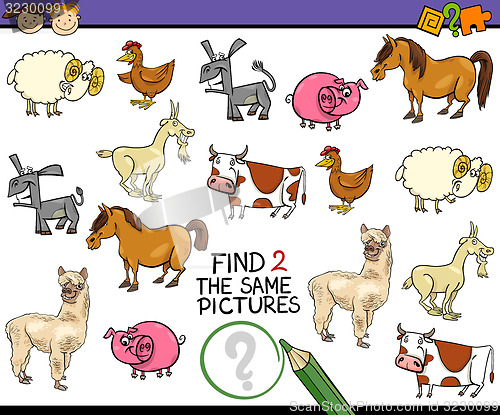 Image of find same picture game cartoon