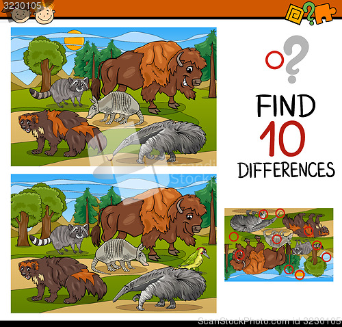 Image of finding differences game cartoon