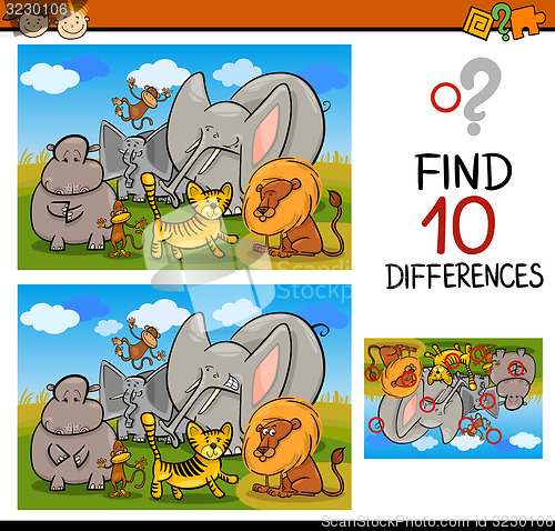 Image of finding differences game cartoon