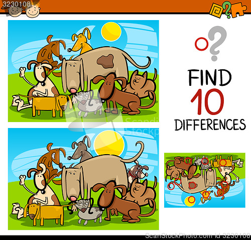 Image of finding differences game cartoon