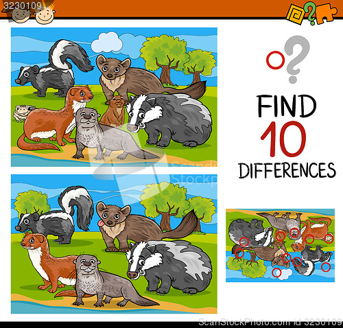 Image of finding differences game cartoon