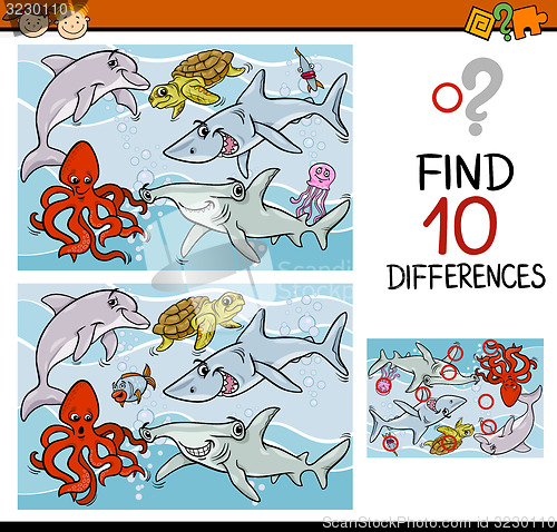 Image of finding differences game cartoon