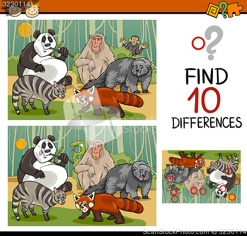 Image of finding differences game cartoon