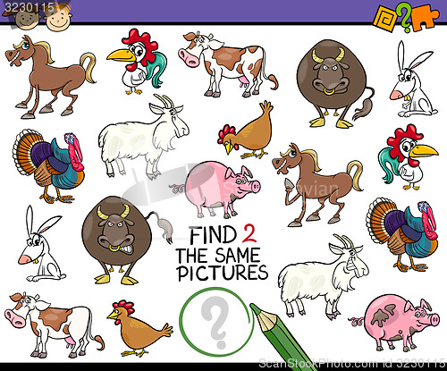 Image of find same picture game cartoon