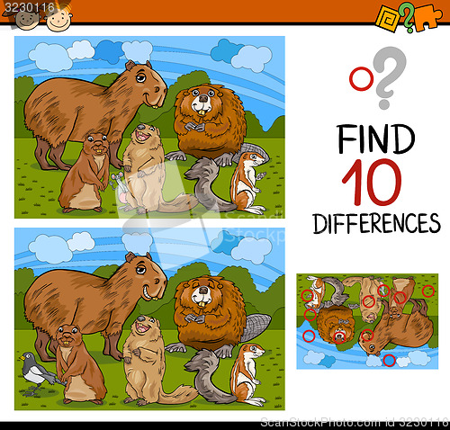 Image of finding differences game cartoon