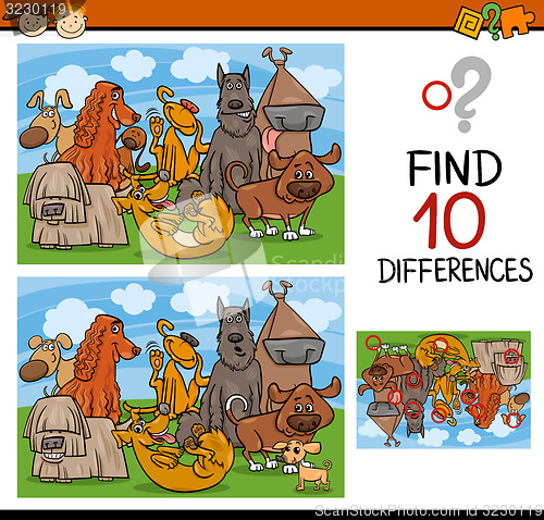 Image of finding differences game cartoon