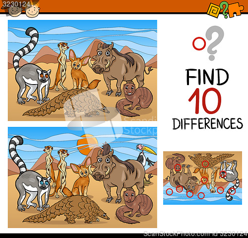 Image of finding differences game cartoon