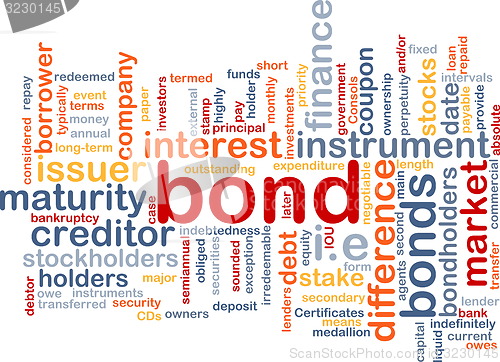 Image of Bond wordcloud concept illustration